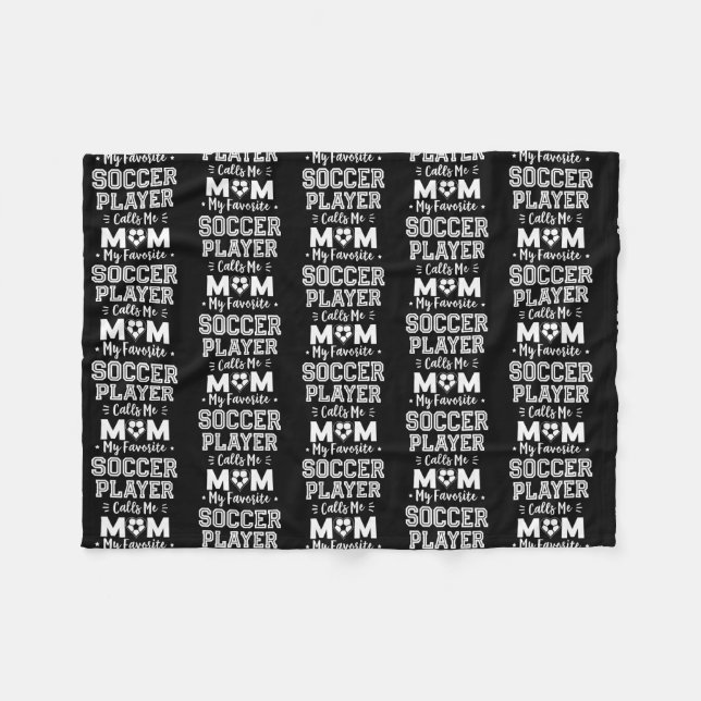 Min favoritfotbollsspelare anropar mig Mamma-fotbo Fleecefilt (Framsidan (Horisontell))