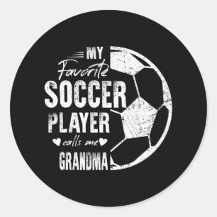 Min favoritfotbollsspelare kallar mig farmor runt klistermärke