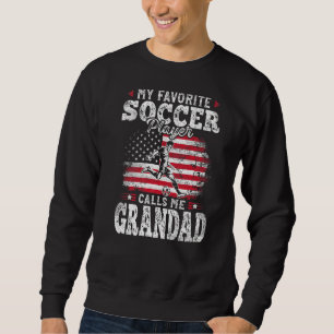Min favoritfotbollsspelare kallar mig Grandad Far Lång Ärmad Tröja