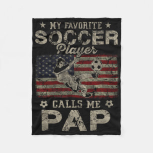 Min Favoritfotbollsspelare Kallar Mig Pap Usa Flag Fleecefilt
