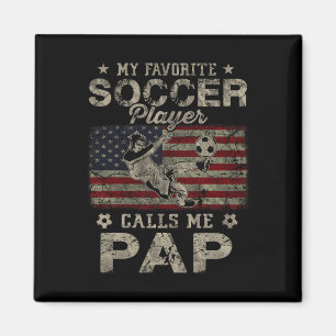 Min Favoritfotbollsspelare Kallar Mig Pap Usa Flag Magnet