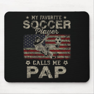 Min Favoritfotbollsspelare Kallar Mig Pap Usa Flag Musmatta