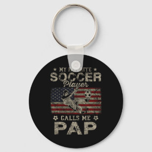 Min Favoritfotbollsspelare Kallar Mig Pap Usa Flag Nyckelring