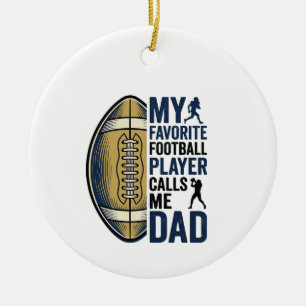Min Favoritfotbollsspelare Kallar Mig Pappa Tröja  Julgransprydnad Keramik