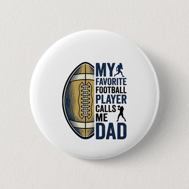 Min Favoritfotbollsspelare Kallar Mig Pappa Tröja  Knapp (Framsida)