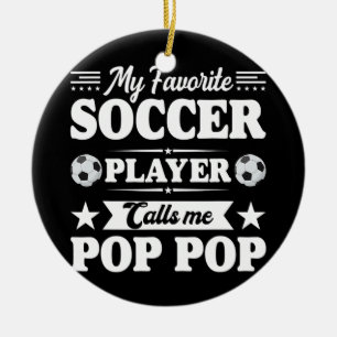 Min favoritfotbollsspelare ringer upp popup-fönste julgransprydnad keramik
