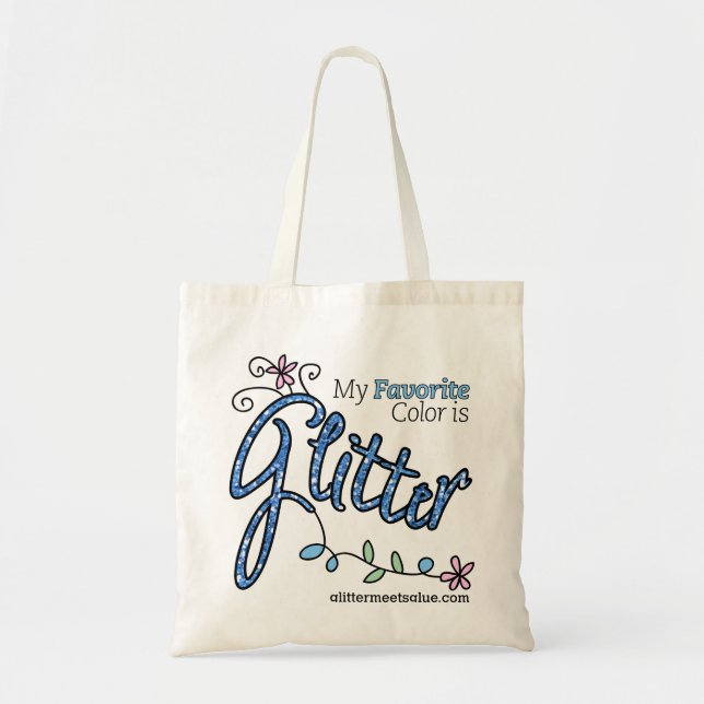 Min favoritgrupp Färg är Glitter Tote Tygkasse (Framsidan)