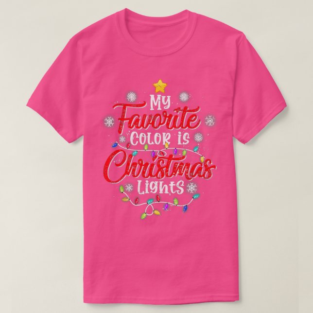 Min favoritgrupp Färg är jul Ljus Santa Hat Xm T Shirt (Design framsida)