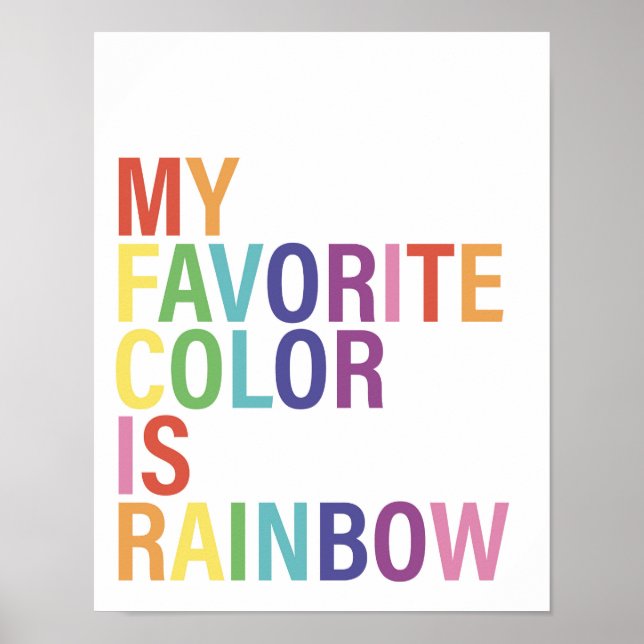 Min favoritgrupp Färg är Rainbow Poster (Framsidan)