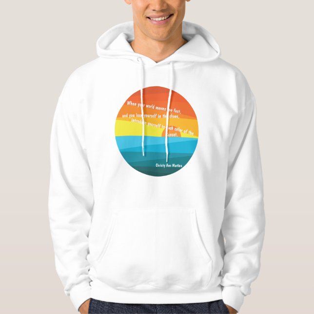 Min favoritgrupp Färg är solnedgång Hoodie (Framsida)