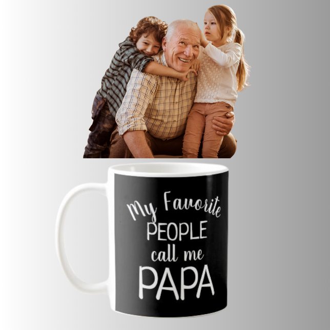 Min favoritgrupp kallar mig Pappa Photo Barnbarn Kaffemugg (Skapare uppladdad)