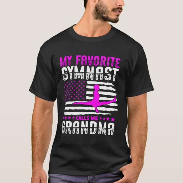 Min favoritgymnast kallar mig mormor Gymnastisk 1 T Shirt (Framsida)