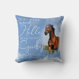 Min favoritHej Horse Pet Memorial Din PHOTO Kudde