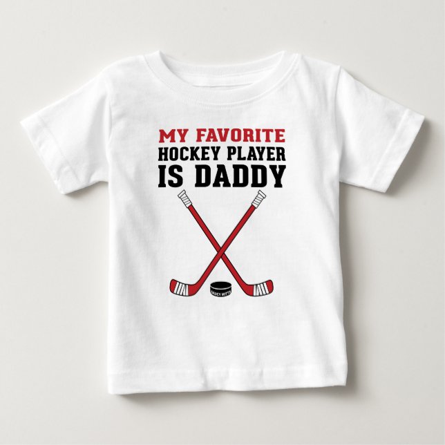 Min favorithockey Player är pappa Red Sticks T Shirt (Framsida)