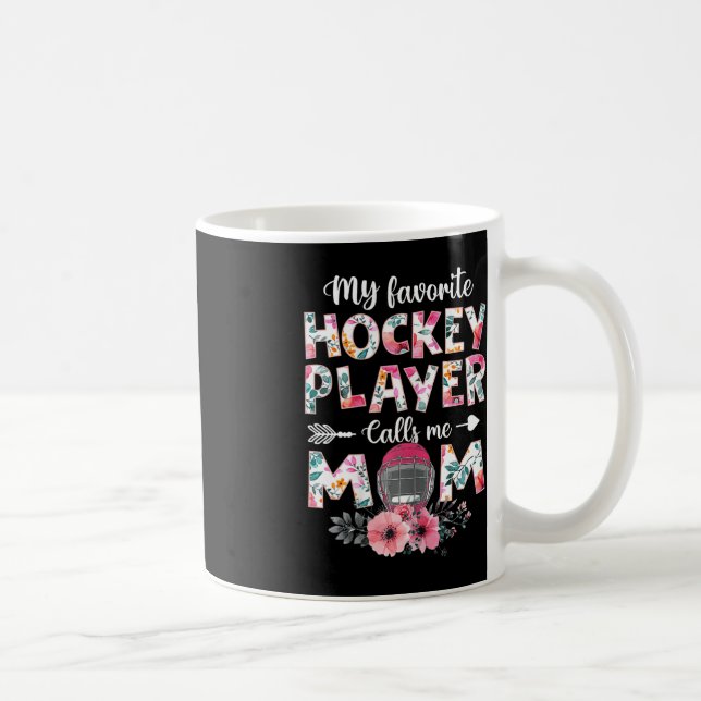 Min favorithockey Player kallar mig Mamma Hockey M Kaffemugg (Höger)