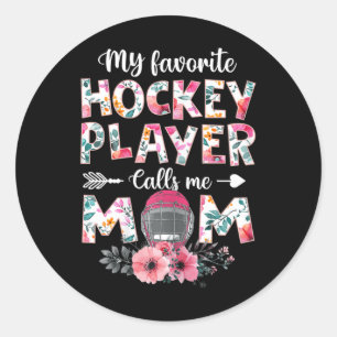 Min favorithockey Player kallar mig Mamma Hockey M Runt Klistermärke