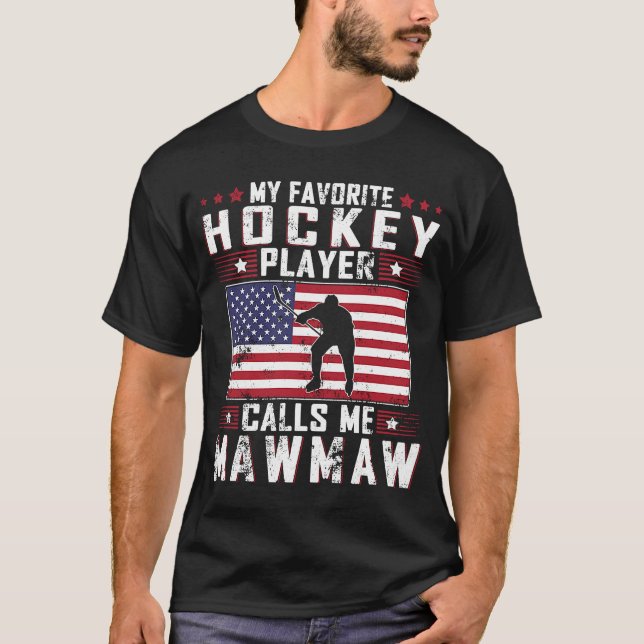 Min favorithockey Player kallar mig Mawmaw Mor D T Shirt (Framsida)