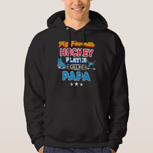 Min favorithockey Player kallar mig Pappa Far Hoodie (Framsida)