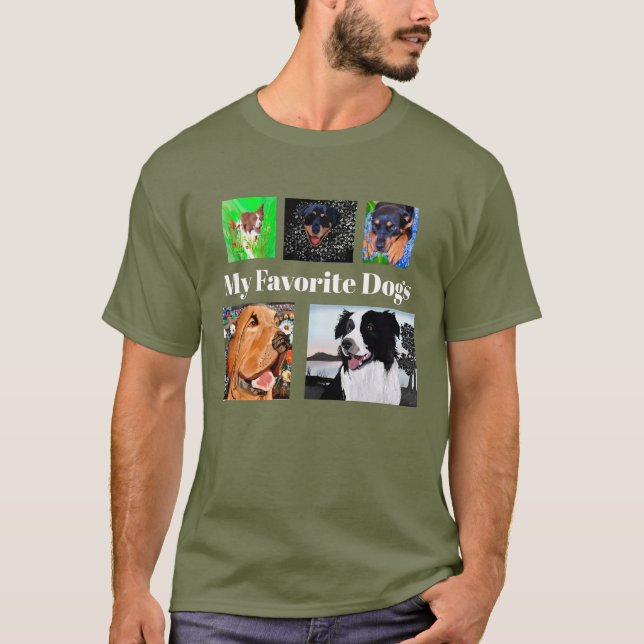 Min favoritHundar Skapar din egen 5-ställe T Shirt (Framsida)