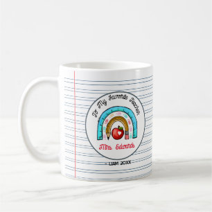 Min favoritlärare Rainbow Notebook Papprare Namn Kaffemugg