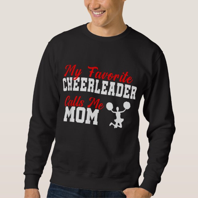 Min favoritledare kallar mig Mamma Funny Cheerle Lång Ärmad Tröja (Framsida)