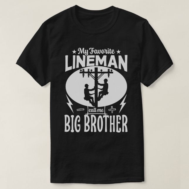 Min favoritlineman kallar mig BIG BROTHER Far Da T Shirt (Design framsida)