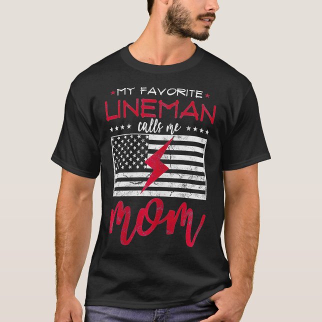 Min favoritlineman kallar mig Mamma-gåva till Mamm T Shirt (Framsida)