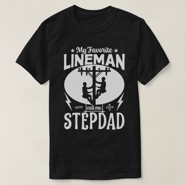 Min favoritlineman kallar mig STEPDAD Fars dag T Shirt (Design framsida)
