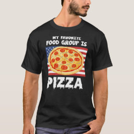 Min favoritlivsmedelsgrupp är Pizza American Flagg T Shirt