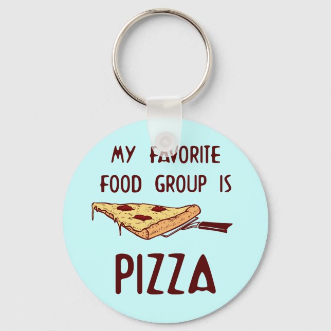 Min favoritlivsmedelsgrupp är Pizza Nyckelring (Framsida)