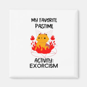 Min favoritlösentidsaktivitet: EXORCISM-svart text Magnet