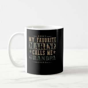 Min favoritmarin kallar mig "Grandpa American Flag Kaffemugg