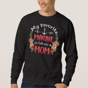 Min favoritmarin kallar mig Mamma för militärens m Lång Ärmad Tröja