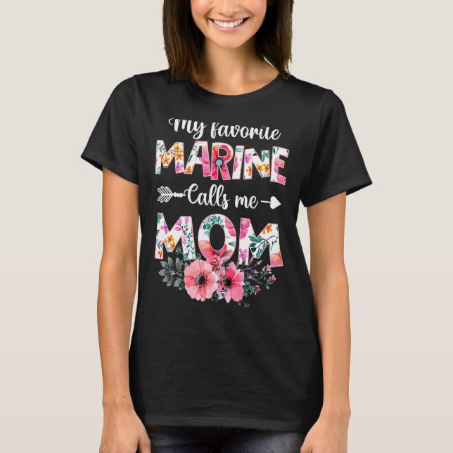 Min favoritmarin kallar mig Mamma marina militära  T Shirt (Framsida)