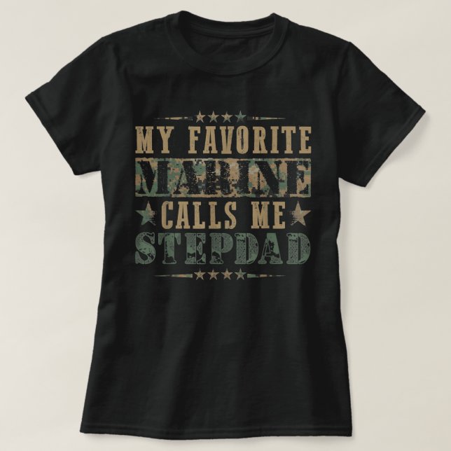 Min favoritmarin kallar mig Stepdad, Veteran T Shirt (Design framsida)