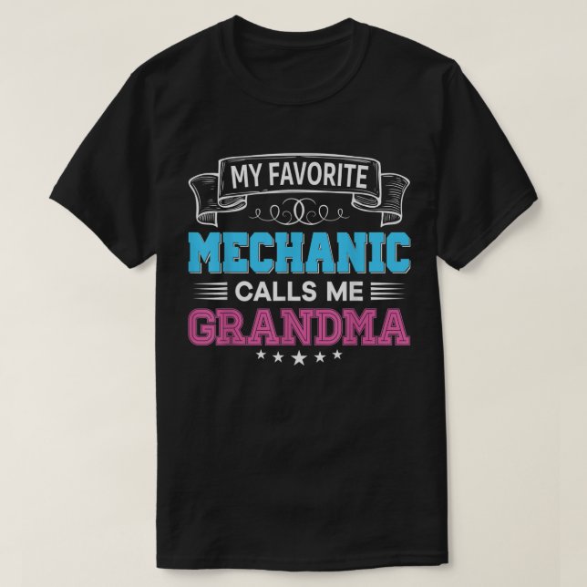 Min favoritmekanism kallar mig Grandma Pappa Mamma T Shirt (Design framsida)
