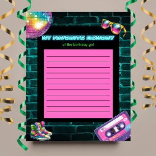 Min Favoritminne 90tal Neon Diskoboll Födelsedagsl