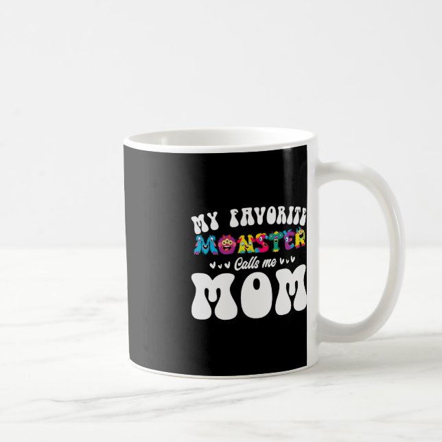 Min favoritmonster kallar mig Mamma Roligt Mor Hal Kaffemugg (Höger)