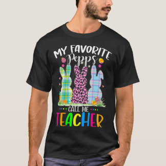 Min favoritPeep kallar mig Lärare Funny Bunny Leop T Shirt