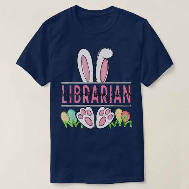 Min favoritPeep Ring mig bibliotekarie Glad påsk D T Shirt (Design framsida)