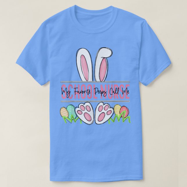 Min favoritPeep Ring mig School Nurse Glad påsk T Shirt (Design framsida)