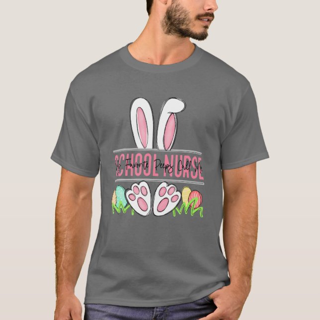 Min favoritPeep Ring mig School Nurse Glad påsk T Shirt (Framsida)