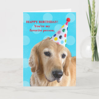 Min Favoritperson Födelsedag Golden Retriever Kort