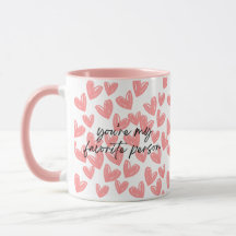 Min favoritperson Rosa Hearts Two-Tone Mugg