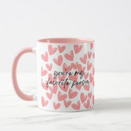 Min favoritperson Rosa Hearts Two-Tone Mugg