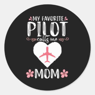 Min favoritpilot kallar mig Mamma-flygplanet Runt Klistermärke