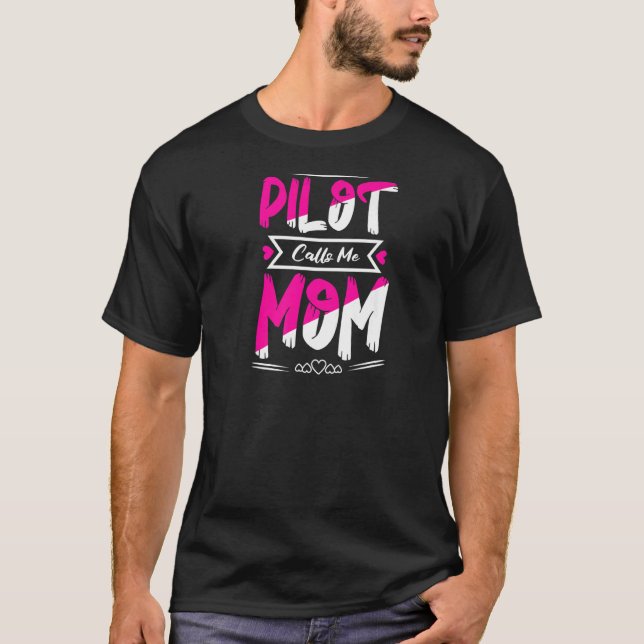 Min favoritpilot kallar mig Mamma-flygplanet T Shirt (Framsida)