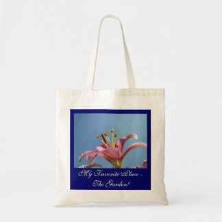 Min FAVORITPLATS Trädgården! Tote Bag Liljor Tygkasse