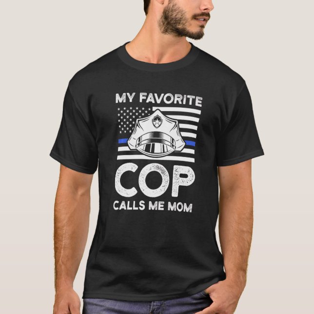 Min favoritpolis kallar mig Mamma Cops polis. T Shirt (Framsida)