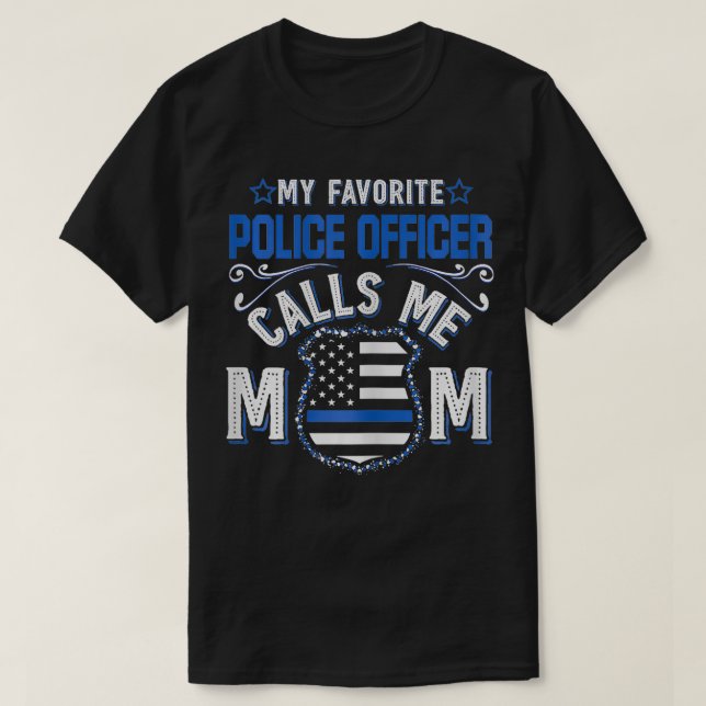 Min favoritpolis kallar mig Mamma Funny Gift T Shirt (Design framsida)